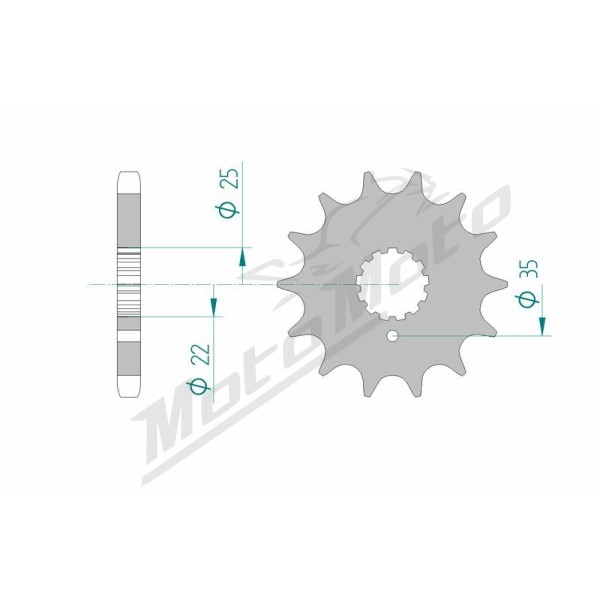AFAM plieninė standartinė priekinė žvaigždutė 33600 - 630 13-16 dantukų KAWASAKI Z / SUZUKI GS 650-900cc 73-84