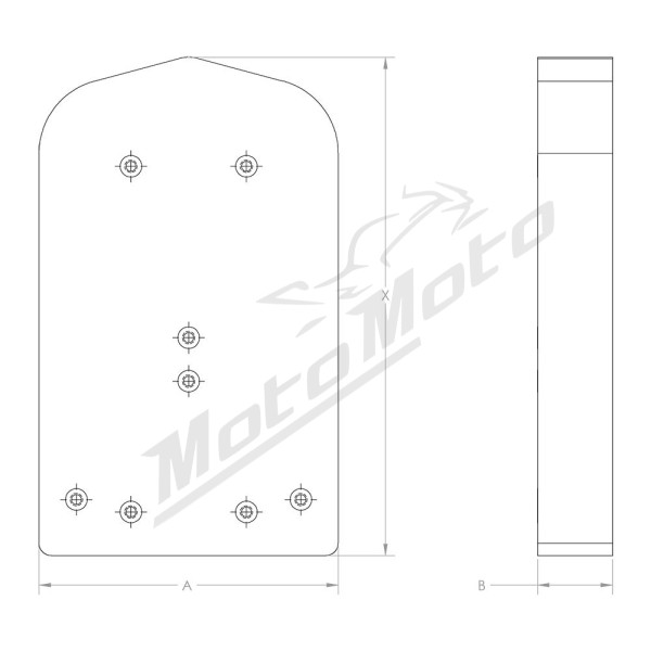 SADDLEMEN Universal Renegade Gravestone Sissy Bar Pad 28x16.5cm