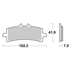 Sbs stabdžių trinkelės 841HS Sintered CF MOTO / DUCATI / KAWASAKI / KTM / MV AGUSTA	/ SUZUKI