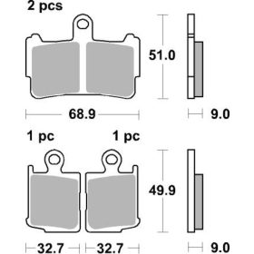 Sbs stabdžių trinkelės 869HS Sintered HONDA VFR