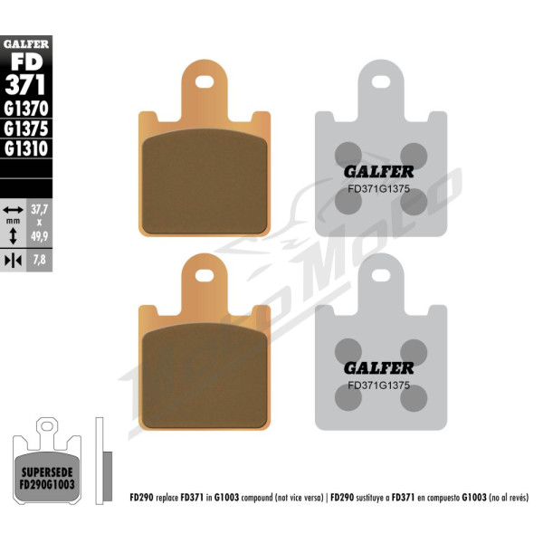 GALFER Sport Brake pads sintered metal gold KH417/4 Kawasaki GRR / ZG / Z / ZX 750-1400 06-14