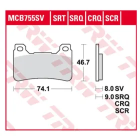 TRW KH390 sinter carbon racing Stabdžių Trinkelės Honda CBR 600-1000RR 04-16