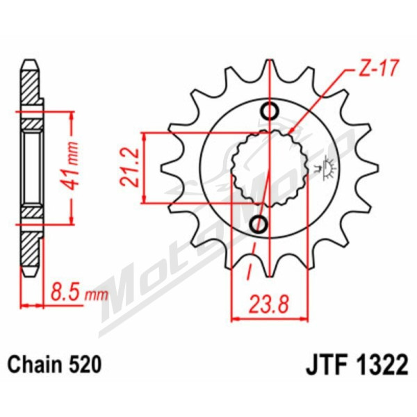 JT Grandinės komplektas 520X1R3 15/45 Honda XR 400R 96-04