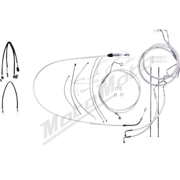MAGNUM SHIELDING Sterling Chromite Cables / Lines Kit 38/43cm Harely Davidson FLH / FLHTK / FLHX / FLHXST 1750/1977 21-24
