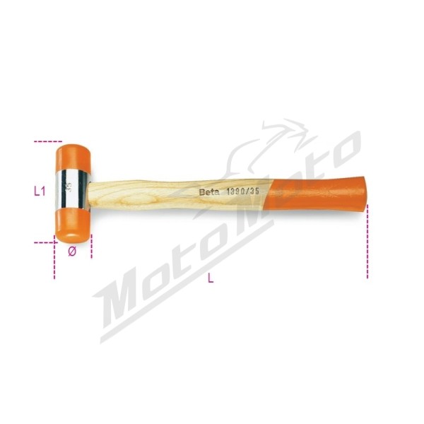 BETA Soft Face Hammer Size 35 Wooden Shaft