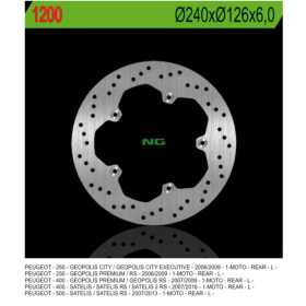 NG BRAKES Fixed Rear Brake Disc 240mm Peugeot Geopolis / Satelis 250-500cc 06-13