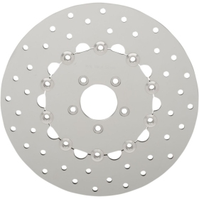 DRAG SPECIALTIES Polished Stainless Steel Drilled Brake Rotor Harley Davidson FXDB / FXDBI / FXDC / FXDCI / FXDF 1450-1584cc 06-10