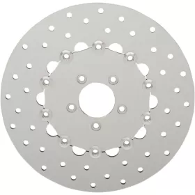 DRAG SPECIALTIES Polished Stainless Steel Drilled Brake Rotor Harley Davidson FXDB / FXDBI / FXDC / FXDCI / FXDF 1450-1584cc 06-10