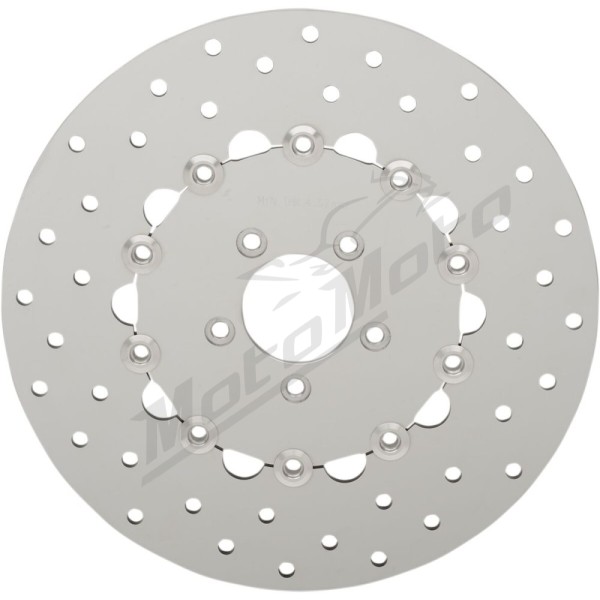 DRAG SPECIALTIES Polished Stainless Steel Drilled Brake Rotor Harley Davidson FXDB / FXDBI / FXDC / FXDCI / FXDF 1450-1584cc 06-10