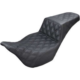 SADDLEMEN Step-Up Seat Full Lattice Stitch Harley Davidson FLH / FLHR / FLHTCU / FLHX / FLTRX 1584-1923 07-24
