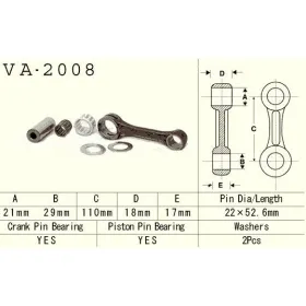 VESRAH Connecting rod Yamaha YFM 350 Banshee 87-06