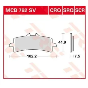 TRW CRQ Series Carbon Race Brake Pads Aprilia / Ducati / Husqvarna / Kawasaki / KTM / MV Agusta / Suzuki / Triumph 450-1300cc 07-25