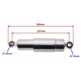 Rear shock absorbers CHROME Universal 260mm Ø10 Ø12 2pcs