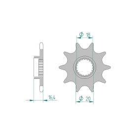 AFAM Steel Standard Front Sprocket 79304 - 520 10 teeth MONTESA COTA 4RT 250 2005-2010