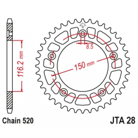 Rear sprocket ALU JTA28