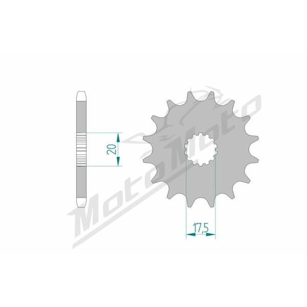 AFAM Steel Self-Cleaning Front Sprocket 21202 - 520 14-16 teeth ​​​​​​​YAMAHA XVS / YZ 85-125cc 00-26