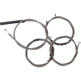 LA CHOPPERS Complete Stainless Braided Handlebar Cable/Brake Line Kit Harley Davidson 1868-1977 23-24
