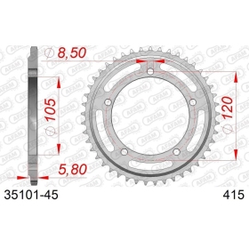 AFAM Steel Standard Rear Sprocket 415 45 teeth