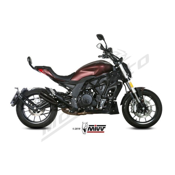 MIVV Double Gun Full Steel Black Muffler Benelli 502C / Leoncino 500cc 19-24