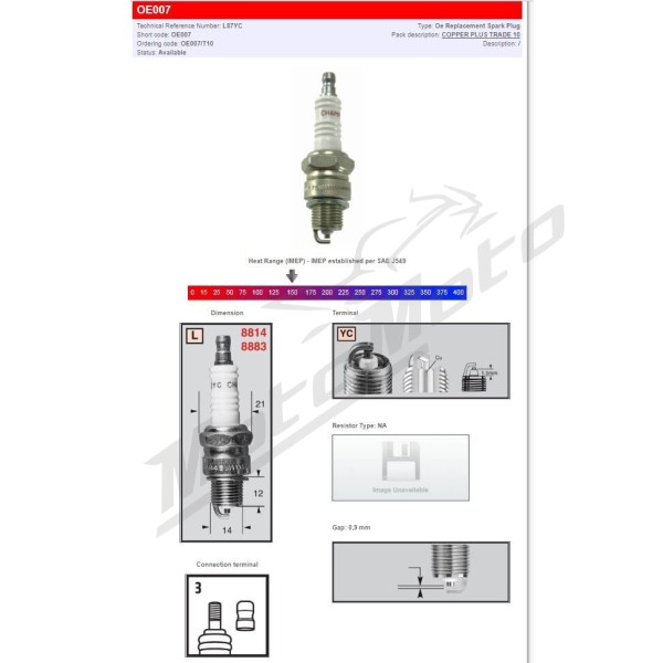 CHAMPION S-Plug  Adly / CPI / Hyosung / PGO / Peugeot / Suzuki / Yamaha 50-125 80-12