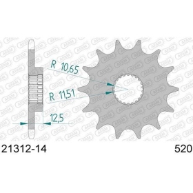 AFAM Steel Standard Front Sprocket 21312 - 520 14 teeth ​​​​​​​YAMAHA YFM 250 RAPTOR 08-13