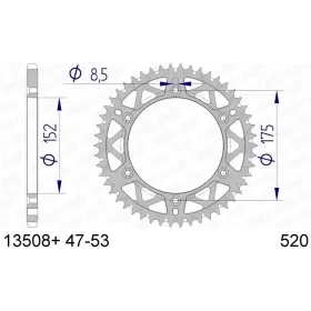 AFAM Aluminium Ultra-Light Self-Cleaning Rear Sprocket 13508 - 520 48 teeth YAMAHA IT / YZ / WR 125-400cc 80-98