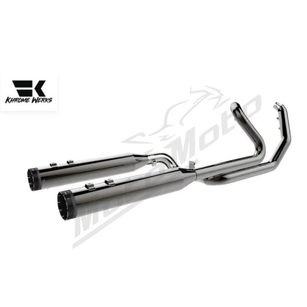 KHROME WERKS 2-into-1-into-2 Dominator-SR Išmetimo Sistema Harley Davidson FLHR / FLHRC / FLHT / FLHTC / FLHTCU / FLHTK / FLHTKL / FLHX / FLTRX / FLTRXS 1584-1800 09-16