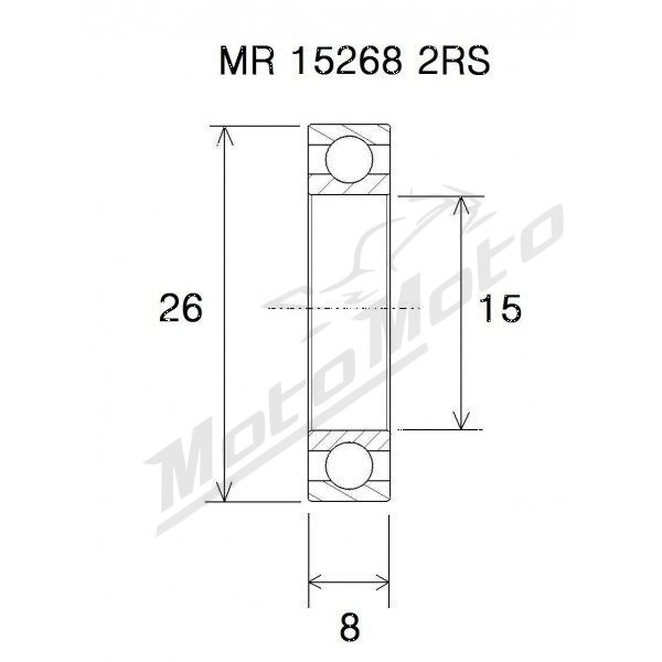 BLACK BEARING B3 Bearing 15x26x8 mm MR15268-2RS