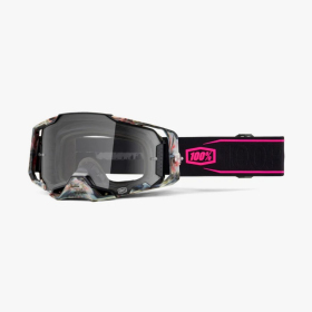 100% goggles model armega sarcelle - clear lens - black / pink
