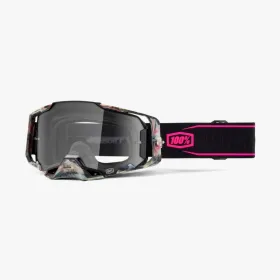 100% goggles model armega sarcelle - clear lens - black / pink