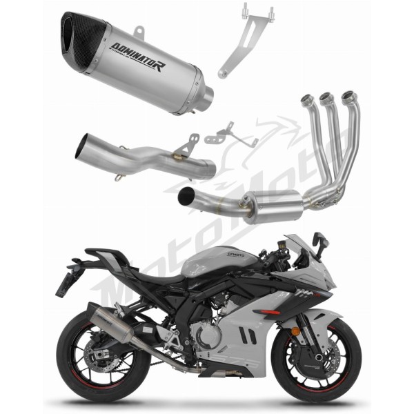 CF MOTO 675 SR-R 2024-2025 Dominator Full Exhaust System Collector Silencer Titanium HP6 + dB killer