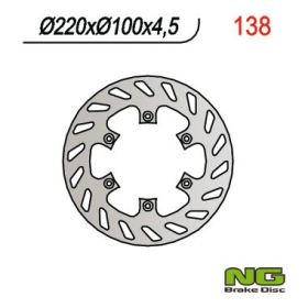 NG BRAKES Rear Fixed Brake Disc 220mm Kawasaki KDX / KLX / KX 125-650cc 88-06