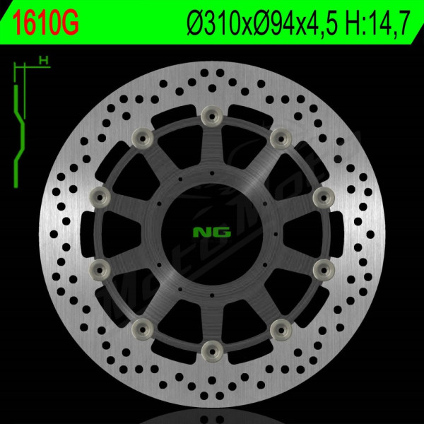 NG Front Floating Brake Disc 310X94X4,5mm Honda CB 1000cc 08-17