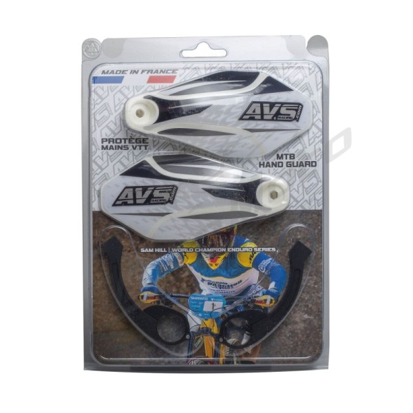 AVS RACING Handguards Kit with Aluminium supports White/Black