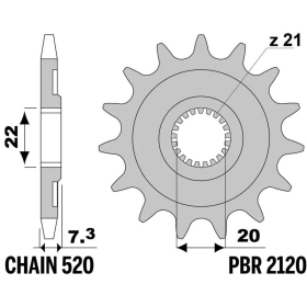JT/PBR Grandinės komplektas 520HDS 13/52 Honda CR 125R 05-07