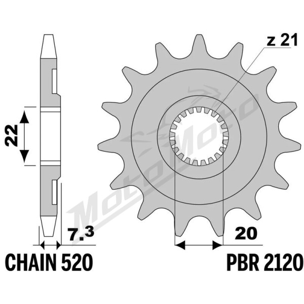 JT/PBR Grandinės komplektas 520HDS 13/52 Honda CR 125R 05-07