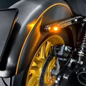 HEINZ BIKES Nano Galiniai posūkiai chromuoti Harley Davidson FLD / FLHX/ FLRT / FXD / XG / XL / XR / VRSCX 500/1977 93-24