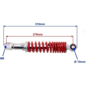 Rear shock absorber MINARELLI/ PEUGEOT/ MORINI/ Universal 310mm Ø10 / M8