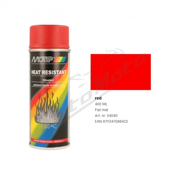 MOTIP Dažai atsparūs karščiui 350°C 400ml 04040 Raudoni