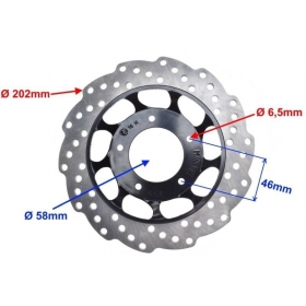 Front brake disc ATV / CROSS / SHINERAY / XY125-10D / 125 Ø 202x58