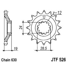 JT Sprockets Front gear steel, chain type: 630, number of teeth: 15 Kawasaki GPZ 1000 86-89