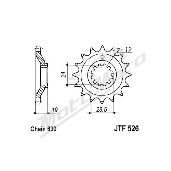 JT Sprockets Front gear steel, chain type: 630, number of teeth: 15 Kawasaki GPZ 1000 86-89