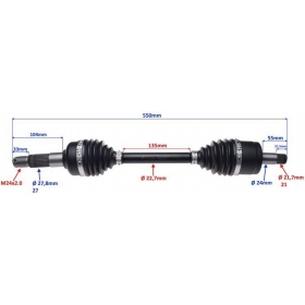 Right front axle MaxTuned CF MOTO CF 500-800cc 15-19