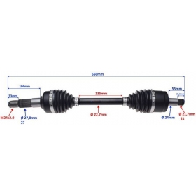 Right front axle MaxTuned CF MOTO 500 / 800