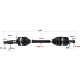 Right front axle MaxTuned CF MOTO CF 500-800cc 15-19
