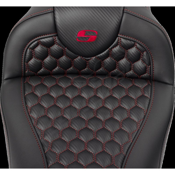 SADDLEMEN Roadsofa Honeycomb Seat With Backrest Red Harley Davidson FLHR / FLHTK / FLHXS / FLTRXS 1584-1923 08-23