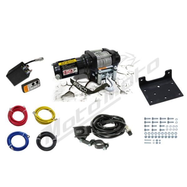 Bronco winch 3000lbs (1361kg) wire rope 4.8mm x 15.2m