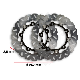 MALOSSI Floating Whoop Ø267 Priekiniai Stabdžių diskai (pora) MBK / Yamaha 400-560cc 04-21