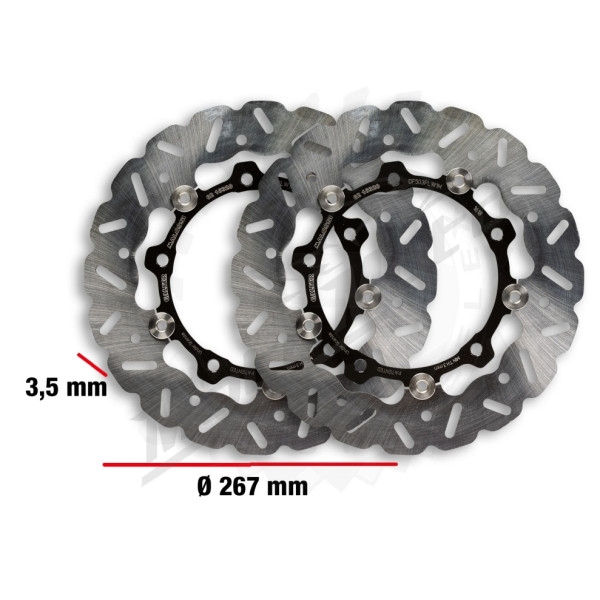 MALOSSI Floating Whoop Ø267 Priekiniai Stabdžių diskai (pora) MBK / Yamaha 400-560cc 04-21