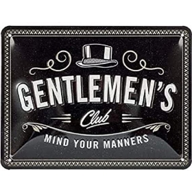 Metal tin sign GENTELMENS 15x20